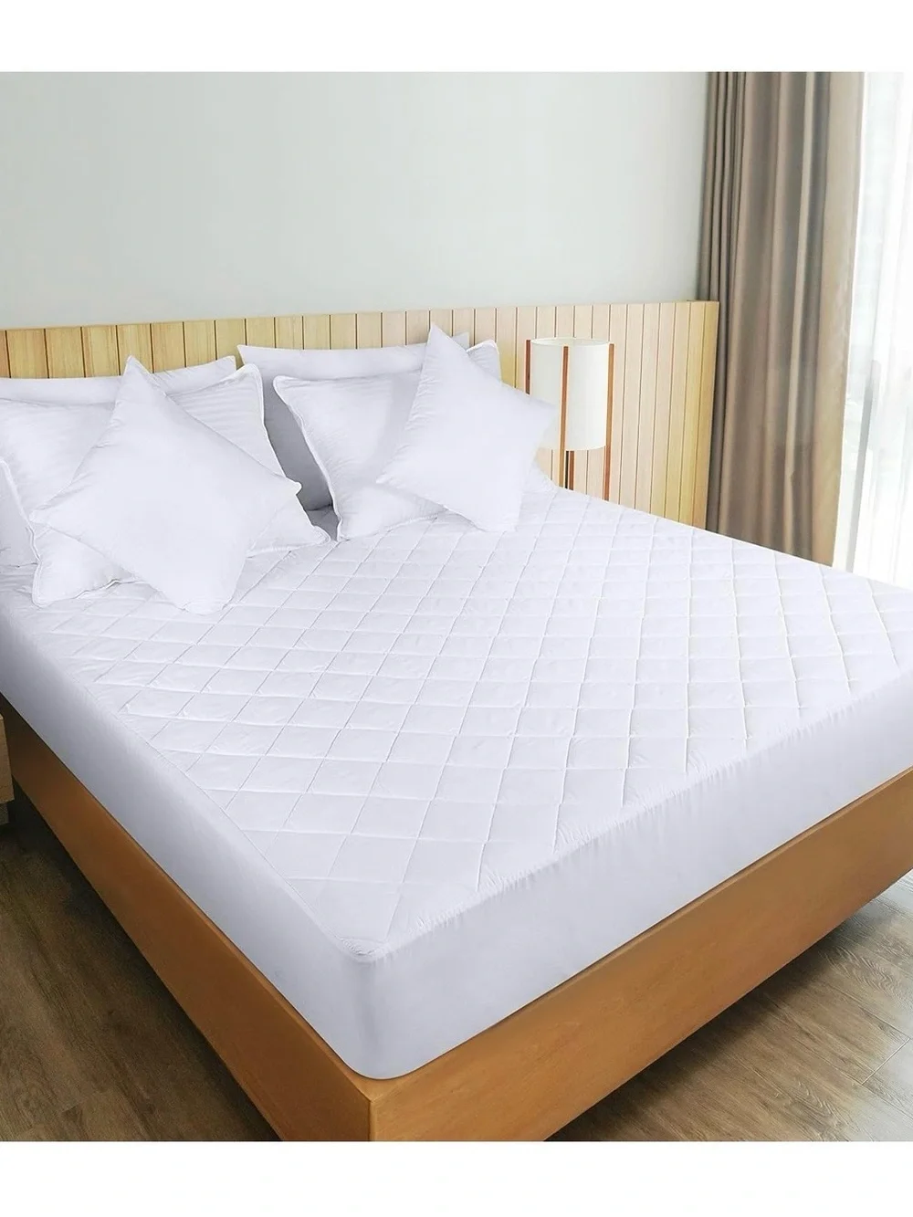 Cal King Mattress Pad. Deep Pocket White Mattress Protector - 16